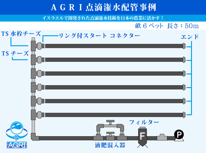 アグリ開発(Agri Kaihatsu) 点滴かん水 AGRI点滴チューブ 10cm間隔 0.3